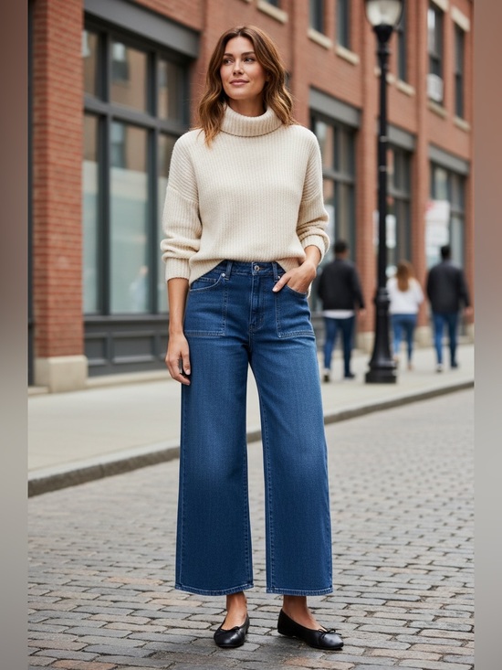 PAIGE Denim - PAIGE Women’s Anessa High Rise Wide Leg Ankle Jeans